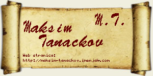 Maksim Tanackov vizit kartica